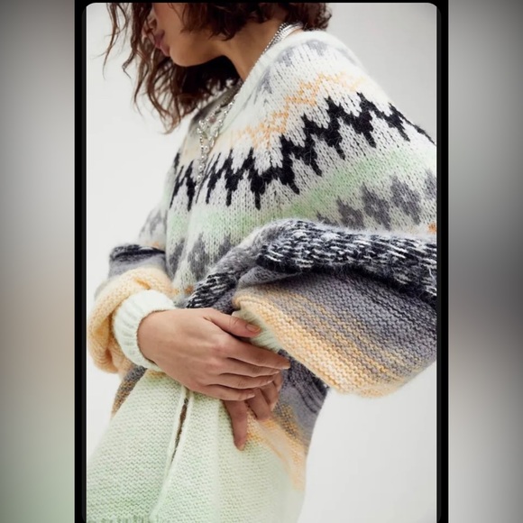 New Free People✨Frozen Forest Oversized Tunic Knit Sweater - Picture 4 of 6
